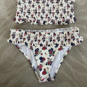 Tory Burch White Floral Bikini Set